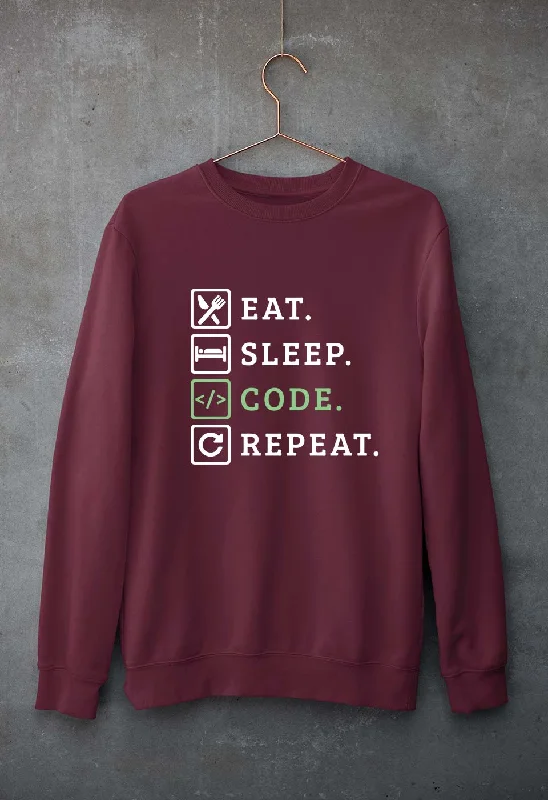 Eat Sleep Code Repeat Unisex Sweatshirt for Men/Women Hoodie with Camouflage Military Edgy