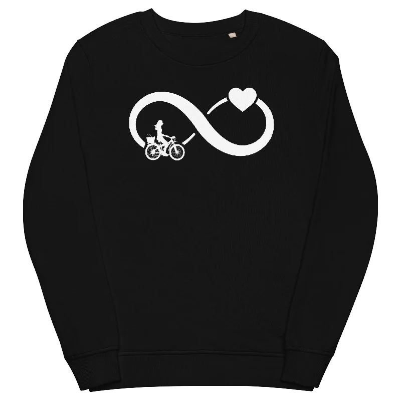 Infinity Heart and Cycling 2 - Unisex Premium Organic Sweatshirt Hoodie with Emblem Brand Identity