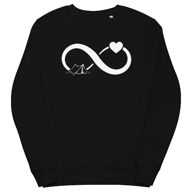 Infinity Heart and Camping 1 - Unisex Premium Organic Sweatshirt Hoodie with Neon Bright Vibrant