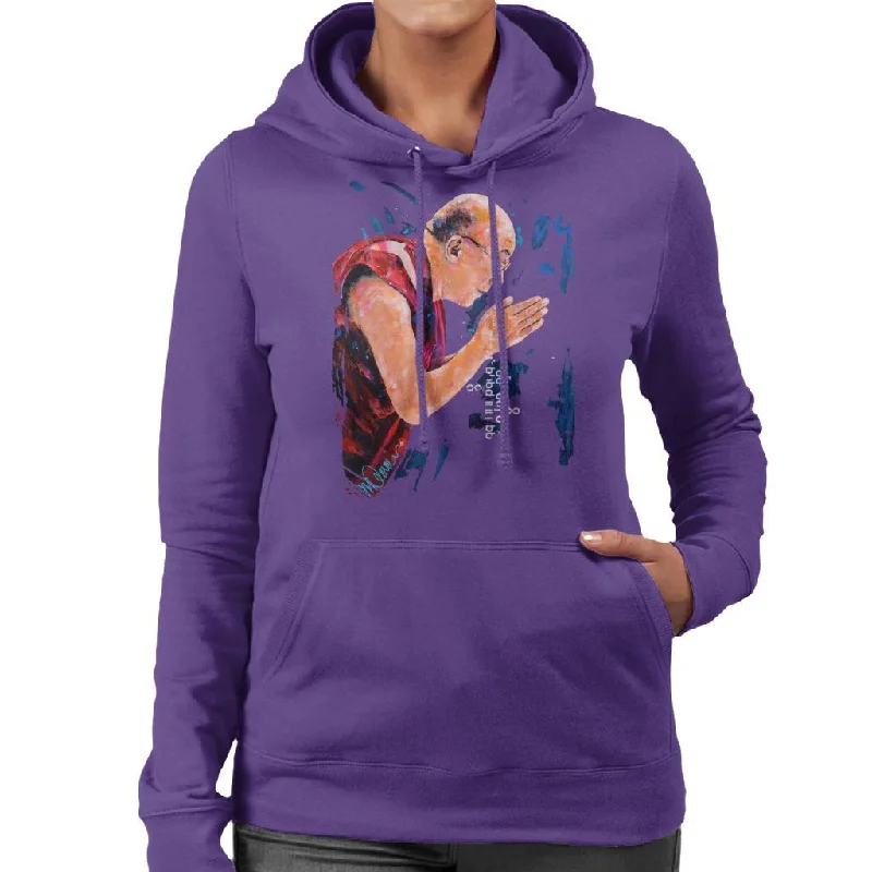 Sidney Maurer Original Portrait Of The Dalai Lama Women's Hooded Sweatshirt Hoodie with Print Artistic Unique