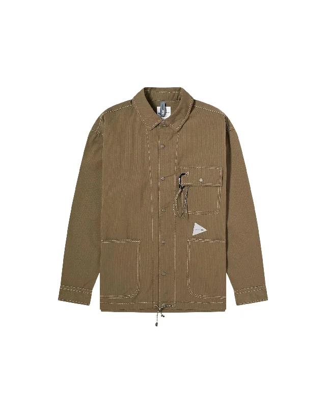 Dry Rip Shirt Jacket - Khaki Boat Neck Shawl Collar Notched Collar