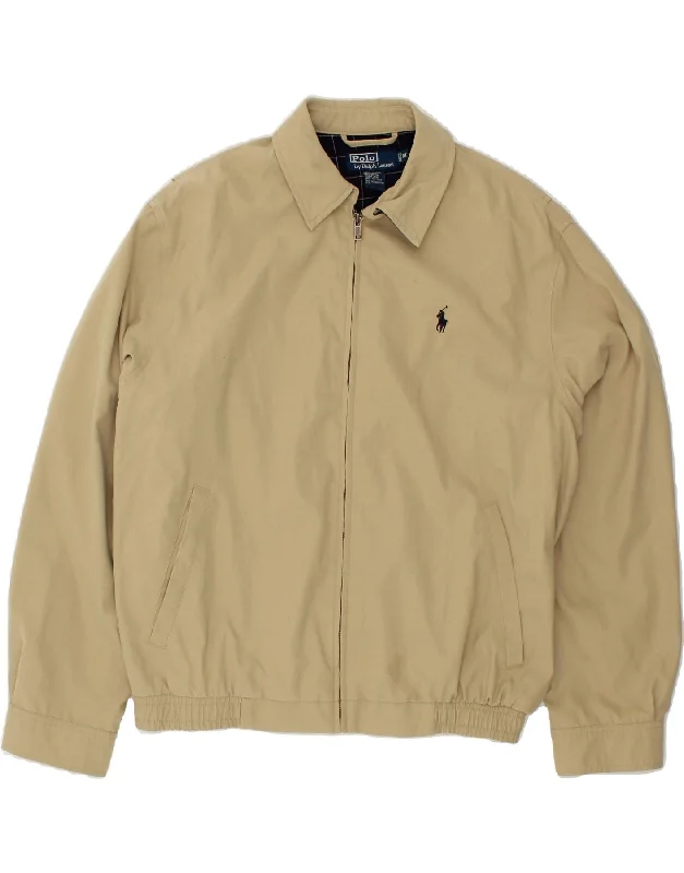 POLO RALPH LAUREN Mens Bomber Jacket UK 38 Medium Beige Cotton Satin Fabric Silk Fabric Chiffon Fabric POLO RALPH LAUREN Mens Bomber Jacket UK 38 Medium Beige Cotton Satin Fabric Silk Fabric Chiffon Fabric