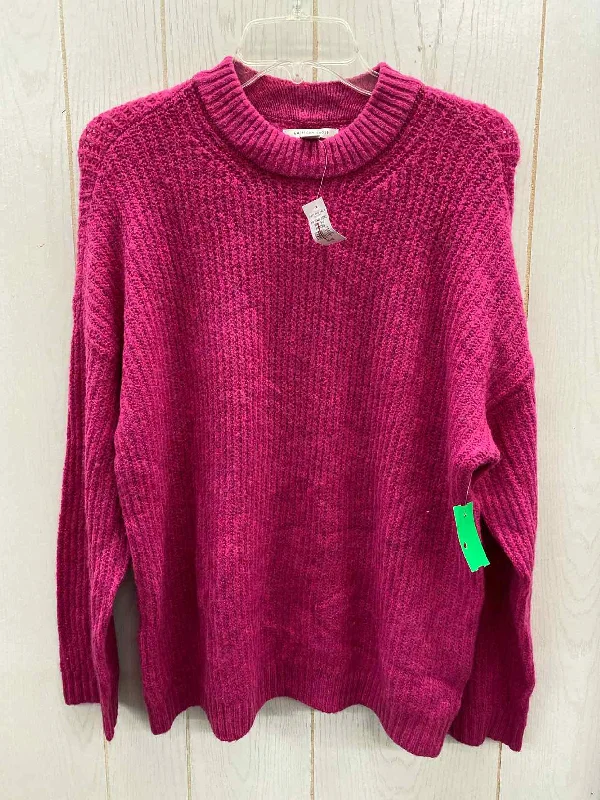 American Eagle Pink Womens Size XS/S Sweater Cable Knit Ribbed Knit Lace Knit