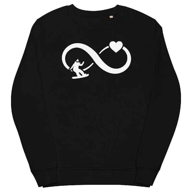 Infinity Heart and Snowboarding 1 - Unisex Premium Organic Sweatshirt Hoodie with Logo Branding Identity