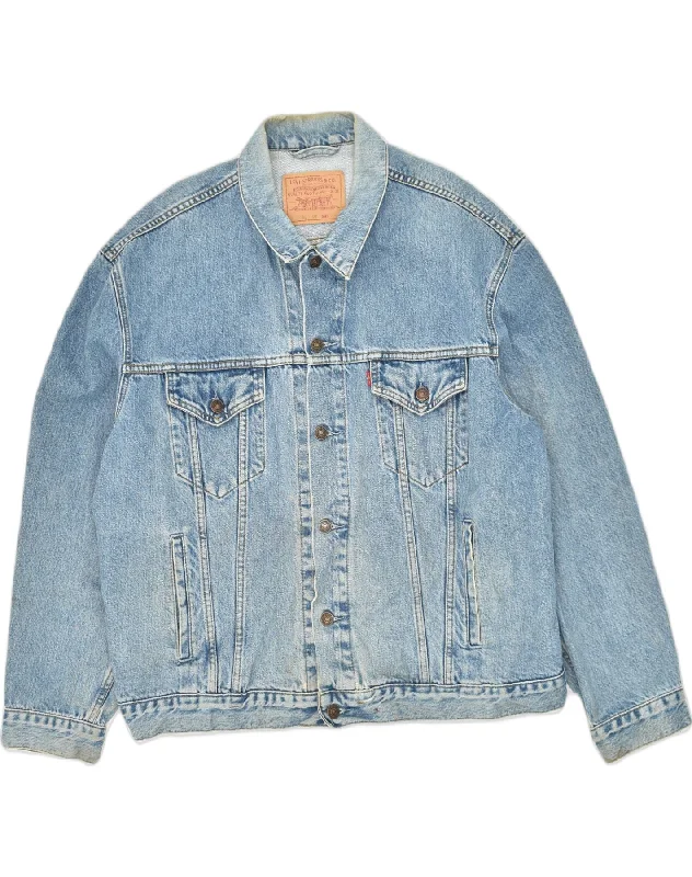 LEVI'S Mens Denim Jacket UK 44 2XL Blue Cotton Denim Jacket Leather Jacket Suede Jacket