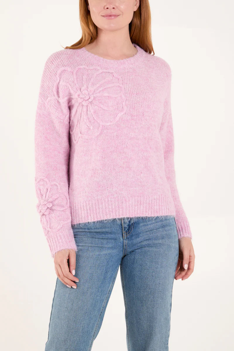 Nova Emb Flower Jumper Modern Contemporary Chic