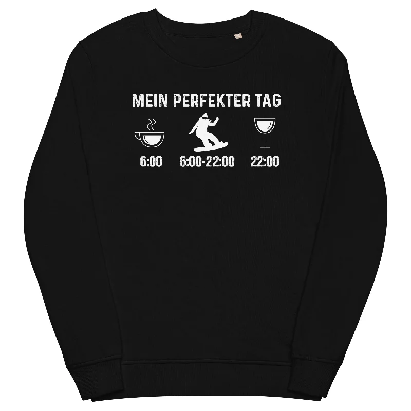 Mein Perfekter Tag - Unisex Premium Organic Sweatshirt Hoodie with Raglan Sleeves Sporty Comfortable