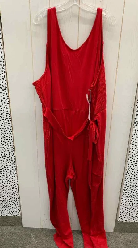 Liz Claiborne Red Womens Size 4X Jumper Neon Metallic Matte