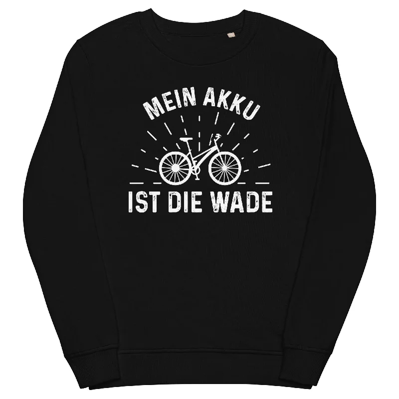 Mein Akku Ist Die Wade - Unisex Premium Organic Sweatshirt Hoodie with Hem Lace Feminine Delicate