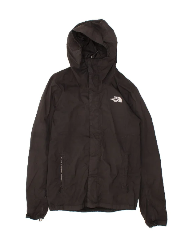 THE NORTH FACE Mens Hooded Rain Jacket UK 36 Small Black Polyester Front Pockets Side Pockets Patch Pockets THE NORTH FACE Mens Hooded Rain Jacket UK 36 Small Black Polyester Front Pockets Side Pockets Patch Pockets