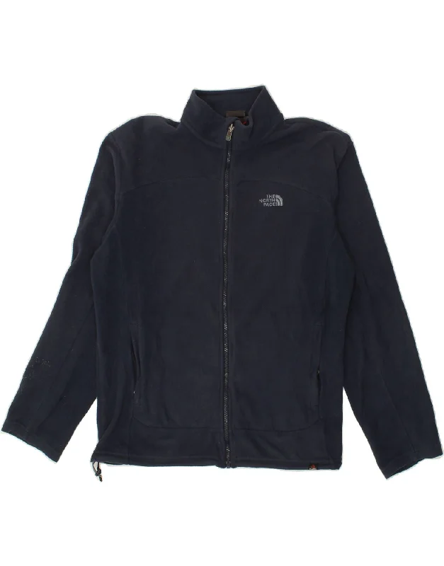 THE NORTH FACE Mens Fleece Jacket UK 40 Large Navy Blue Polyester V-Neck Jacket Boat Neck Jacket Square Neck Jacket