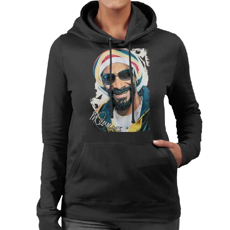 Sidney Maurer Original Portrait Of Snoop Dogg Gold Grill Women's Hooded Sweatshirt Hoodie with Full-Zip Functional Layering