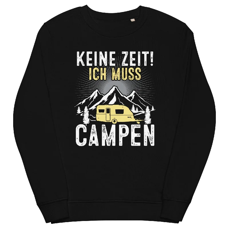 Keine Zeit ich muss Campen - Unisex Premium Organic Sweatshirt Hoodie with Camouflage Military Edgy