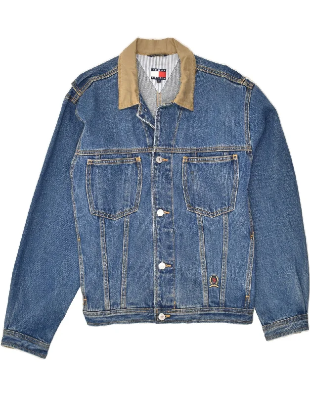 TOMMY HILFIGER Mens Denim Jacket UK 42 XL Blue Cotton Denim Jacket Leather Jacket Suede Jacket