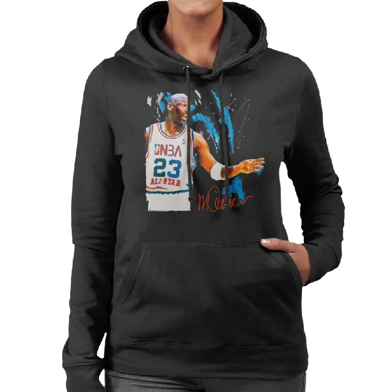 Sidney Maurer Original Portrait Of NBA All Star Michael Jordan Women's Hooded Sweatshirt.Hoodie with Mesh Breathable Sporty Hoodie with Mesh Breathable Sporty Sidney Maurer Original Portrait Of NBA All Star Michael Jordan Women's Hooded Sweatshirt.Hoodie with Mesh Breathable Sporty Hoodie with Mesh Breathable Sporty
