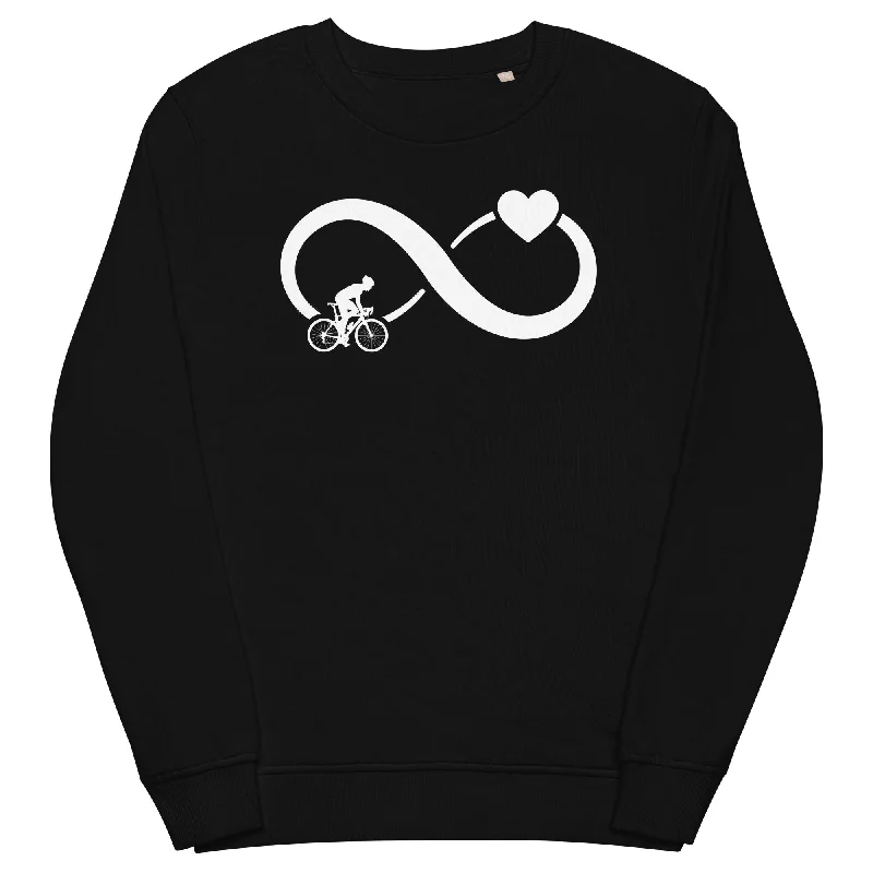 Infinity Heart and Cycling 1 - Unisex Premium Organic Sweatshirt Hoodie with Rhinestones Sparkly Elegant