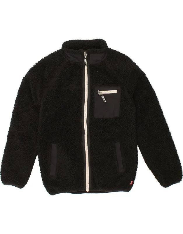 LEVI'S Girls Fleece Jacket 13-14 Years Black Polyester Satin Jacket Silk Jacket Chiffon Jacket LEVI'S Girls Fleece Jacket 13-14 Years Black Polyester Satin Jacket Silk Jacket Chiffon Jacket