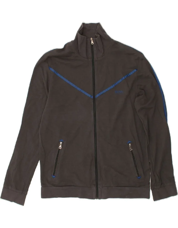 HUGO BOSS Mens Tracksuit Top Jacket Large Black Cotton Print Jacket Jacquard Jacket Embroidered Jacket HUGO BOSS Mens Tracksuit Top Jacket Large Black Cotton Print Jacket Jacquard Jacket Embroidered Jacket
