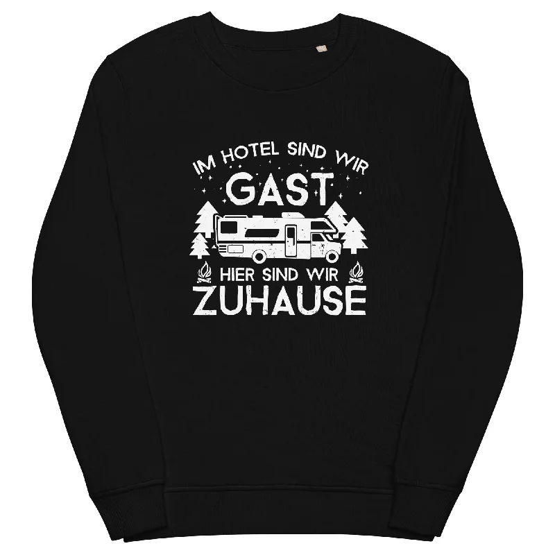 Im Hotel zu Gast - Hier zuhause - Unisex Premium Organic Sweatshirt Hoodie with Raglan Sleeves Sporty Comfortable