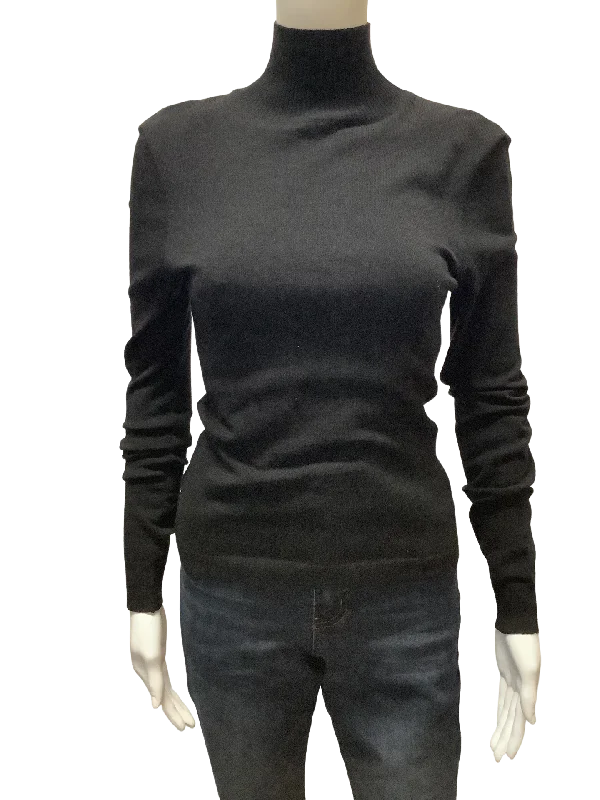 Dolce Gabbana Black Mock Sweater Size: 10 High Neck Crew Neck V-Neck