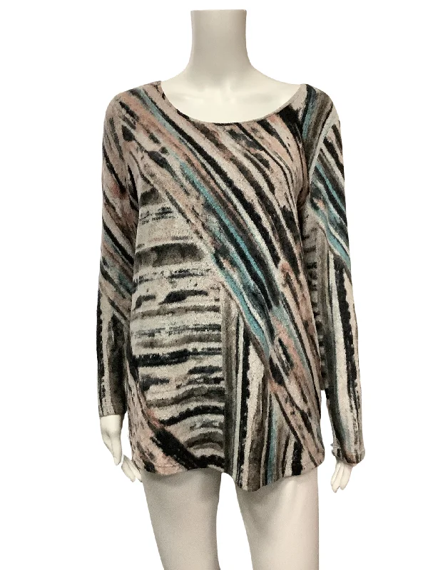Soft Surroundings Women's Sweater Multi Color Print Soft Long Sleeve Size: M Print Jacquard Patchwork Soft Surroundings Women's Sweater Multi Color Print Soft Long Sleeve Size: M Print Jacquard Patchwork