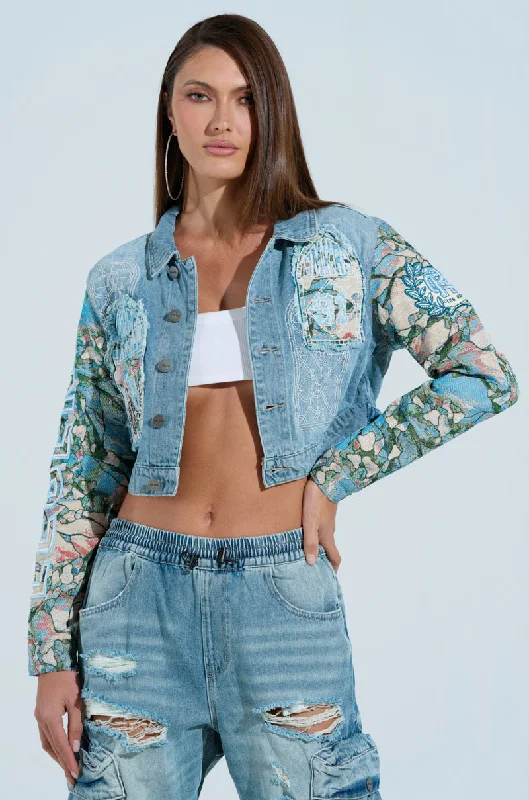 OUT OF THIS WORLD DENIM JACKET Knit Jacket Woven Jacket Fleece Jacket