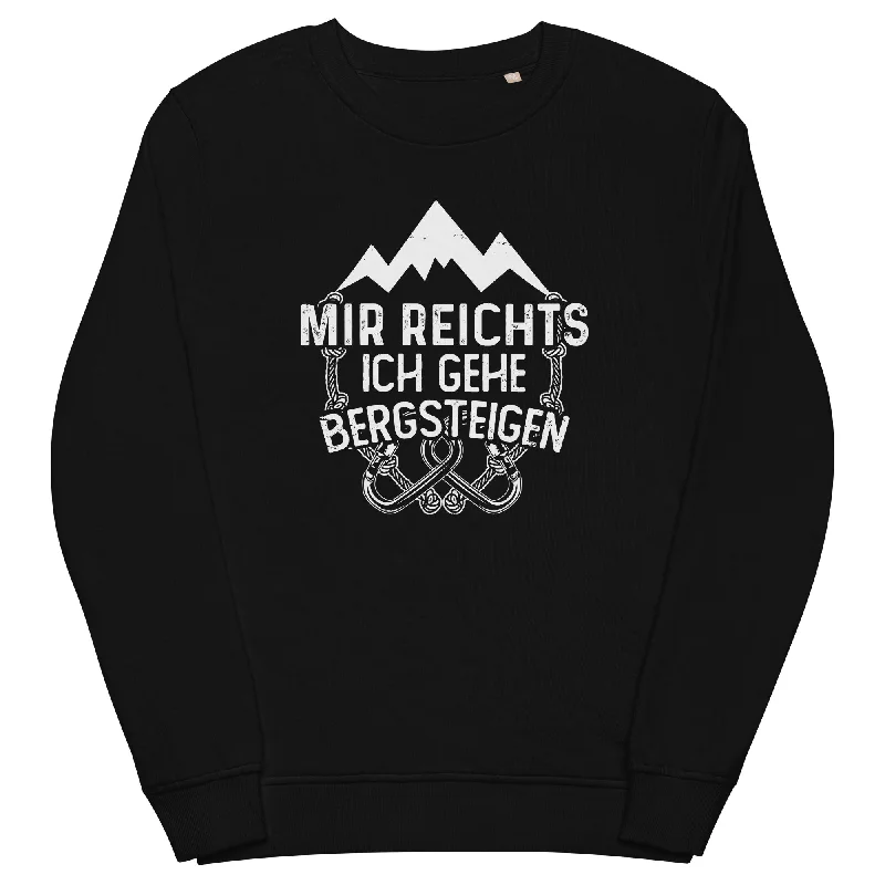 Mir reichts ich geh bergsteigen - Unisex Premium Organic Sweatshirt Hoodie with Snap Buttons Easy Quick