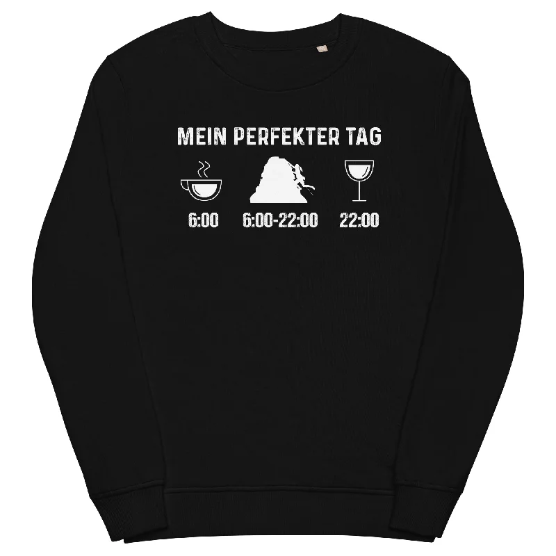 Mein Perfekter Tag 1 - Unisex Premium Organic Sweatshirt Hoodie with Applique Textured Unique