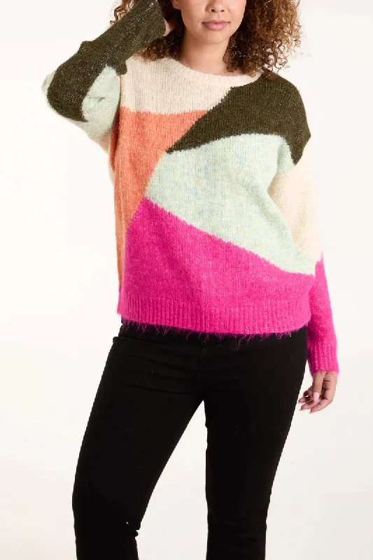 Wild Flower Abstruct Jumper Sweater Knitwear Pullover