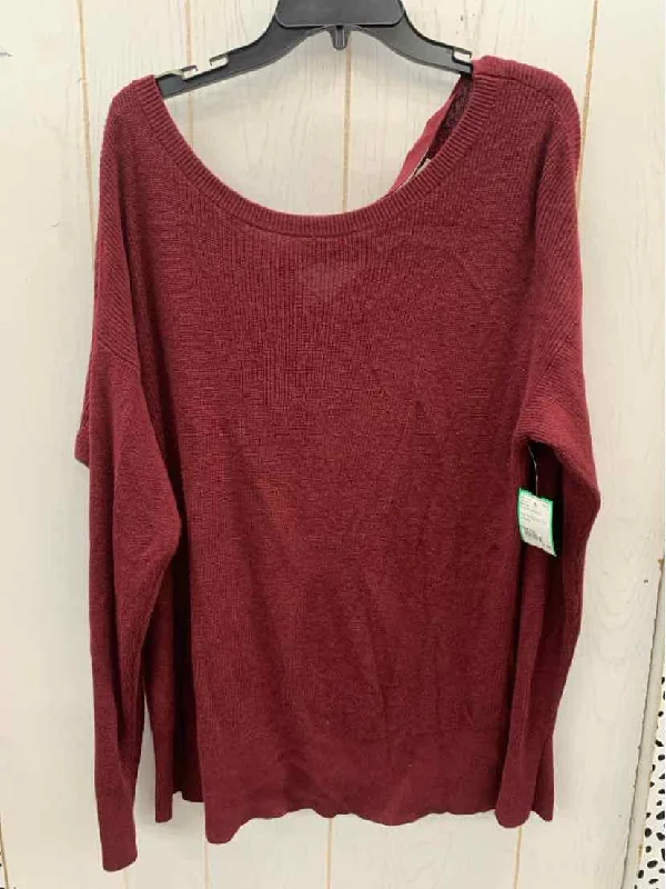 Maurices Burgundy Womens Size XXL Sweater Faux Fur Fabric Real Fur Fabric Shearling Fabric Maurices Burgundy Womens Size XXL Sweater Faux Fur Fabric Real Fur Fabric Shearling Fabric