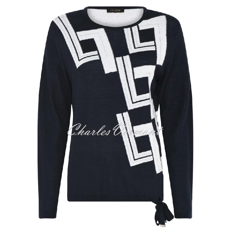 I'cona Abstract Print Sweater - Style 64149-60002-690 Wool Fabric Cashmere Fabric Tweed Fabric