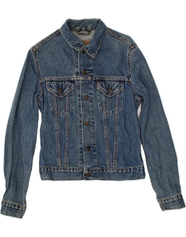 LEVI'S Girls Denim Jacket 10-11 Years Medium Blue Cotton Corduroy Jacket Velvet Jacket Brocade Jacket