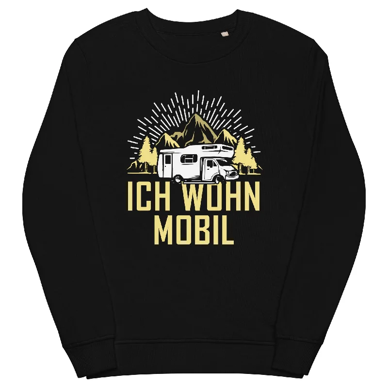 Ich wohn mobil - Unisex Premium Organic Sweatshirt Hoodie with Batwing Sleeves Loose Dramatic