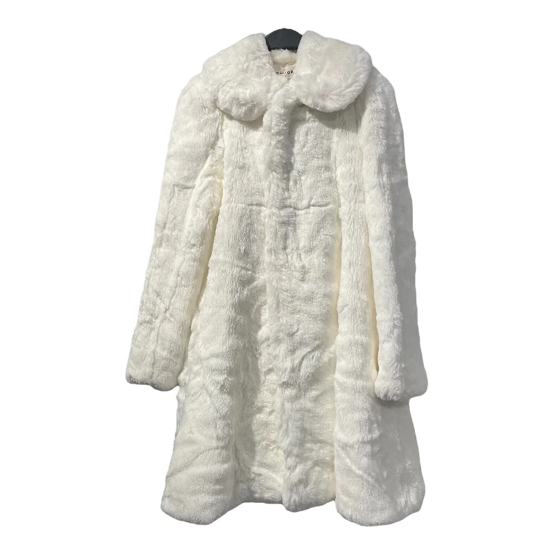 COMME des GARCONS GIRL/Coat/S/White/Acrylic/ Tweed Herringbone Houndstooth