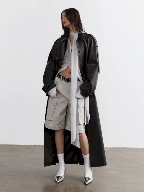 Heavyweight Extra Long Trench Coat【s0000007259】 Boat Shawl Notched