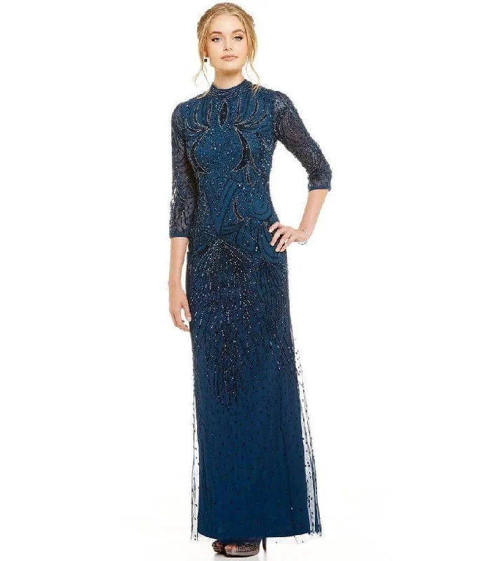 Adrianna Papell AP1E200282 Long Formal Long Sleeve Evening Dress Tunics Seasonal trendy