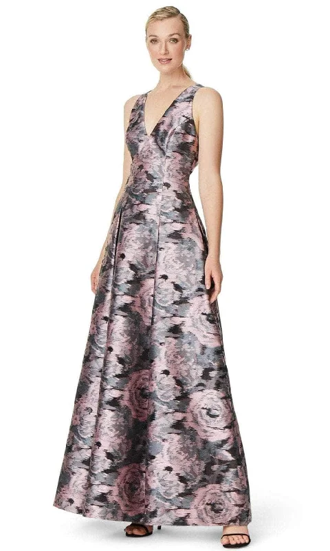 Aidan Mattox MD1E206137 - Floral Jacquard A-Line Evening Dress Tunics Fall fleece