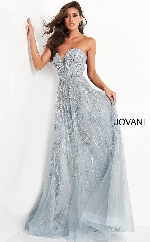 Jovani 04633 Long Beaded Strapless Evening Dress Tunics Fashionable trendy