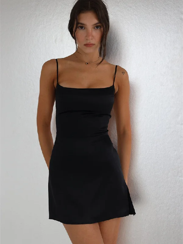 BerriesJam - Cutout Strapless Backless Sling A-Line Party Dress Tunics Sophisticated sleek