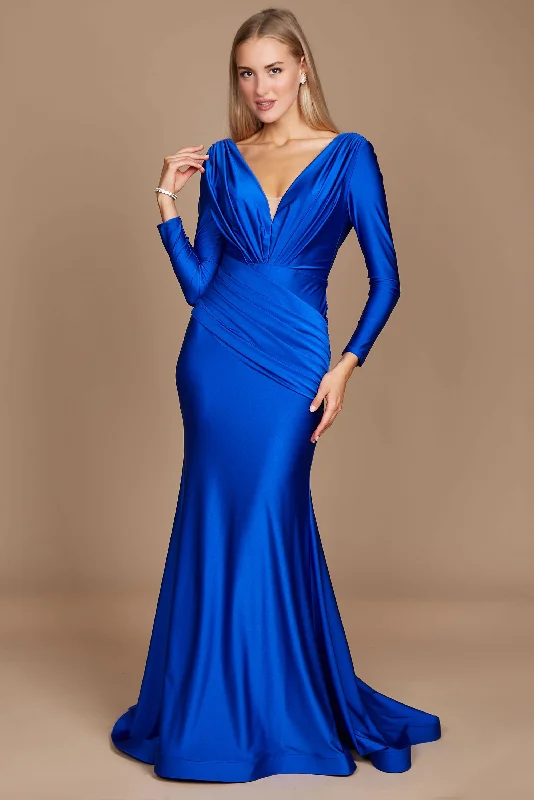 Dylan & Davids Long Sleeve Formal Fitted Evening Dress Royal Tunics Review highly