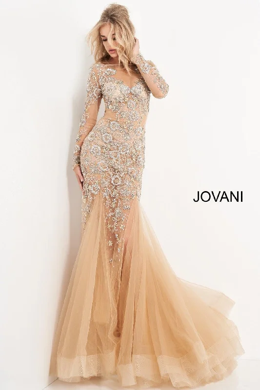 Jovani 02537 Long Evening Dress Mermaid Tail Wedding