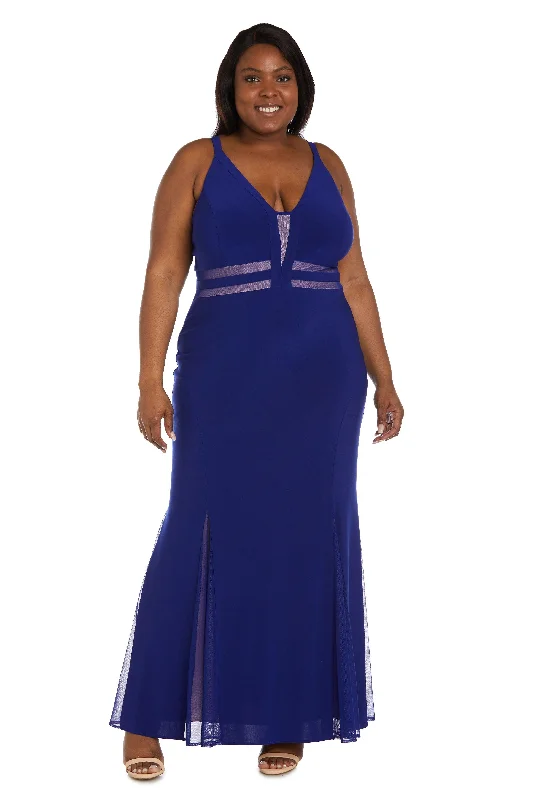 Nightway Plus Size Long Formal Evening Dress 22033W Peplum Ruffle Cocktail