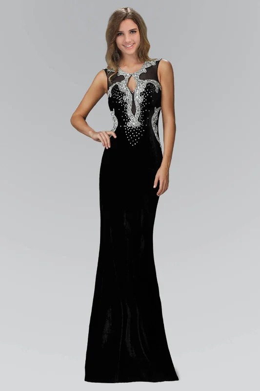 Long Velvet Formal Black Prom Evening Dress Tunics Timeless classic