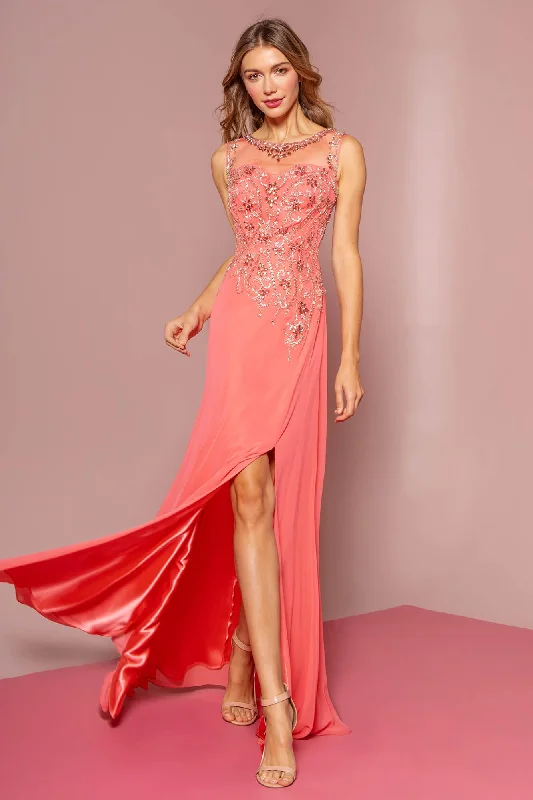 Prom Long Formal Beaded Chiffon Evening Dress Sequined Elegant Party