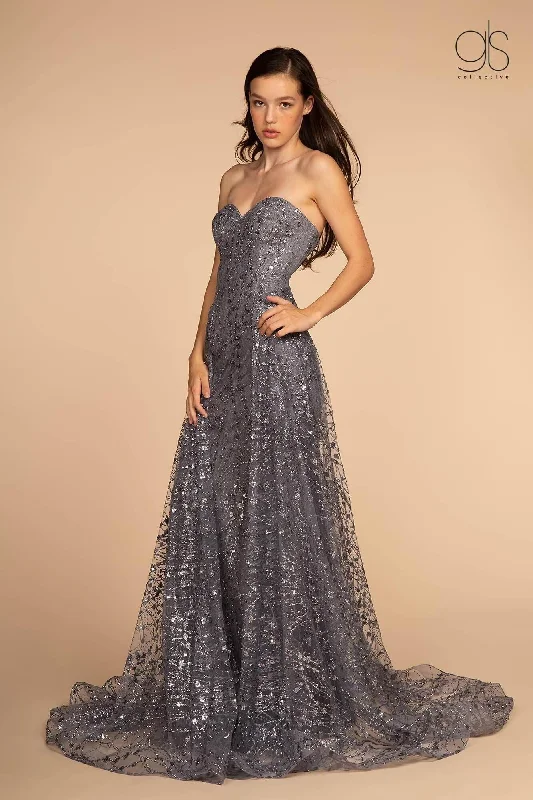 Prom Long Strapless Beaded Evening Dress Tunics Prom sequined