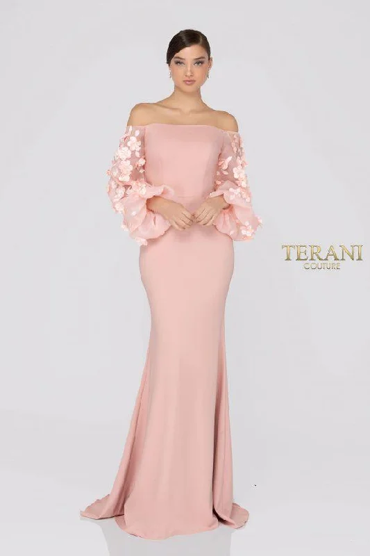 Terani Couture 1911E9128 Organza Sleeves Evening Dress Tunics Bestseller popular