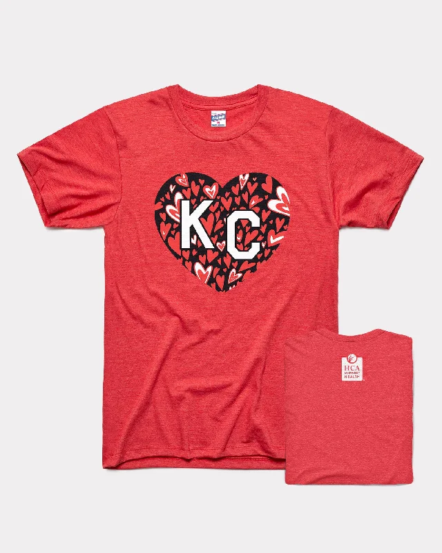 2024 HCA x AHA Heart Walk Red KC Heart T-Shirt Graphic T-Shirt Round Neck Polyester