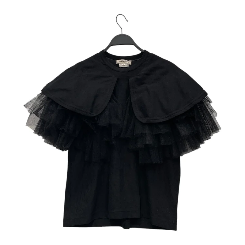 COMME des GARCONS/Layered Tulle Short-Sleeved T-Shirt /XS Beaded Sequined Faux Fur