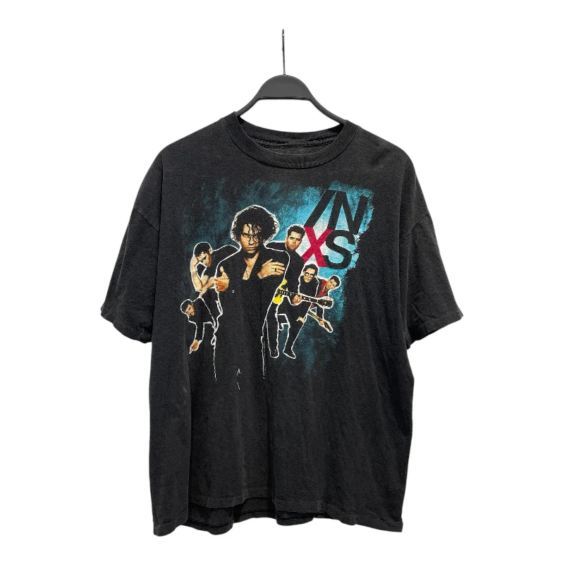 Vintage/T-Shirt/M/Graphic/Cotton/BLK/INXS Tour Tee Chenille Brocade Lace