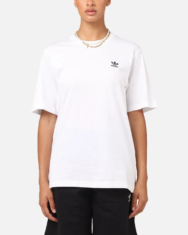 Adidas Essentials T-Shirt White Ribbed T-Shirt High Neck Heavyweight